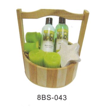 Olive Luxury Bubble Bath Gift Sets Pure Herbal With Basket Barrel #8bs-043