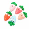 Flat Back Cute Carrot Cartoon Shape Resin Cabochon For Handmade Craftwork Decor Beads Charms Fruits Beads Slime