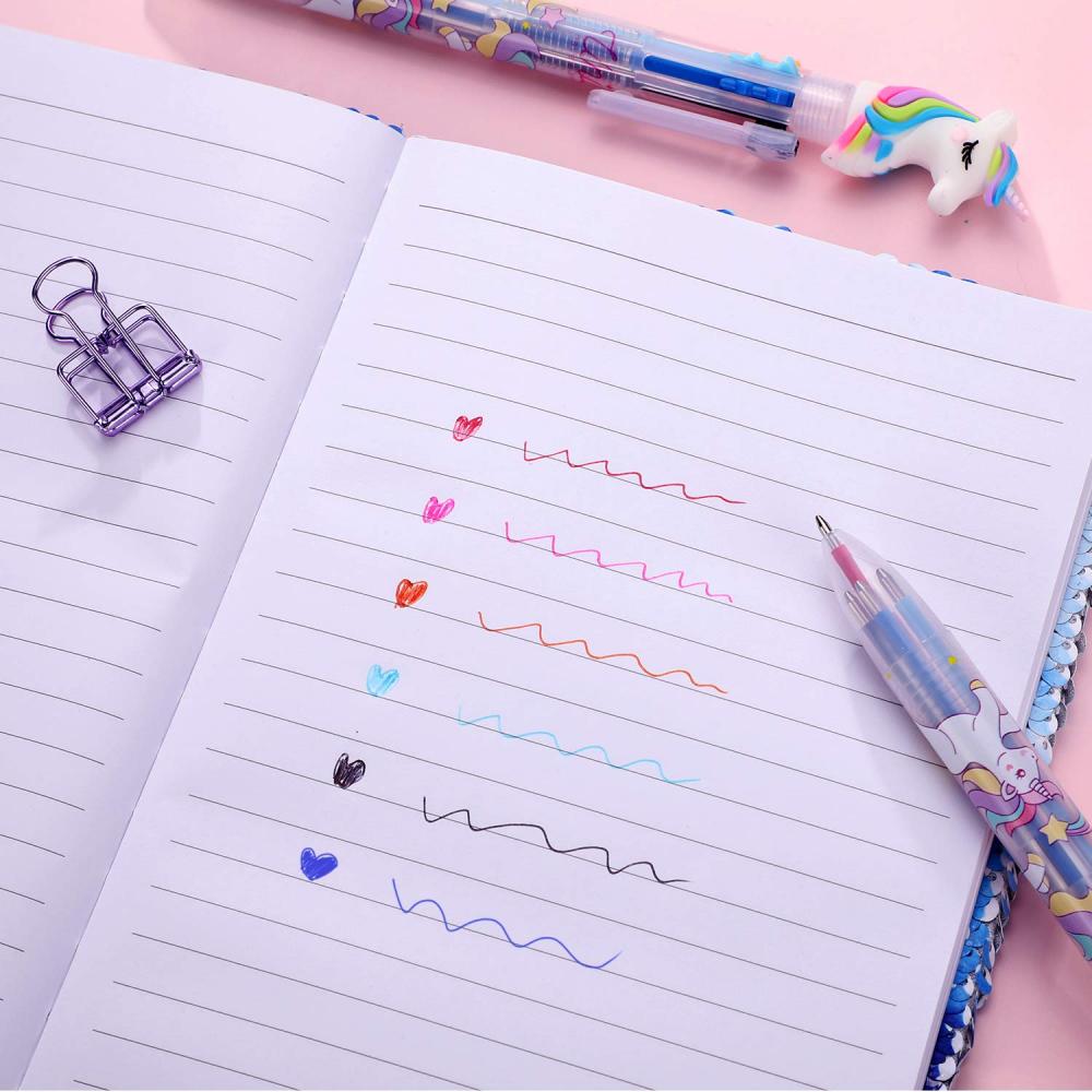 Unicorn Notebook With 4 Pieces Multicolor Pens Set 2 Unicorn Notebook With 4 Pieces Multicolor Pens Set 2