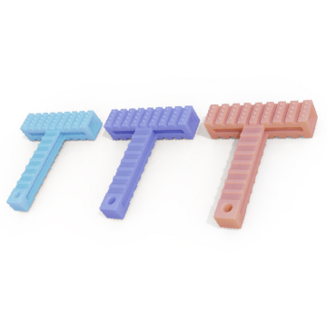 T σε σχήμα t σχήματος αισθητηριακό μάσημα παιχνίδια σιλικόνη teether παιχνίδια