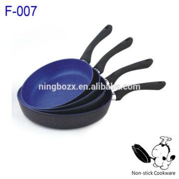 Blue marble coating fry pan granite nonstick cookware