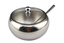 Stainless Steel Sugar Bowl With Spoon
