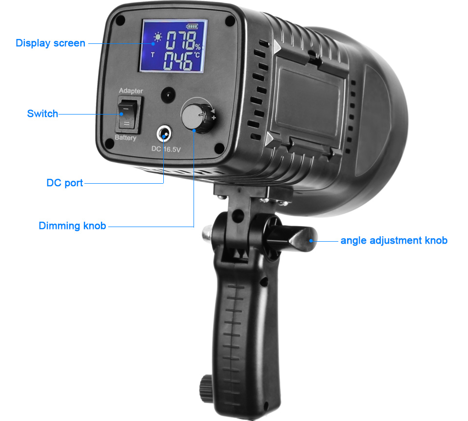 Luz de vídeo LED de salida continua de 200 W con 3 filtros de color Luz de disparo de fotografía de luz diurna regulable de 5600 K con reflector