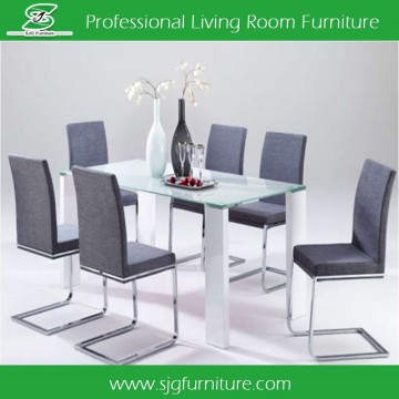 Living Room Furniture 6 Seater Glass Dinner Table