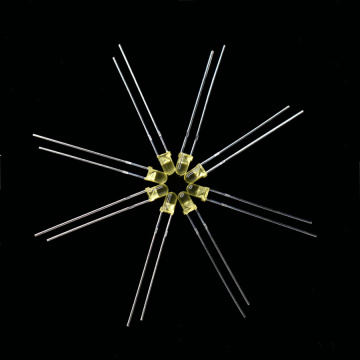 Суперяркий, 3 мм, рассеянный желтый светодиод, 590 нм