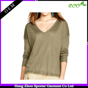 16FZLS03 100% linen clothing women echo-friendly linen sweater