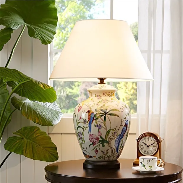 Exquisite Coral Floral Ceramic Lamp for Stylish Home Decor