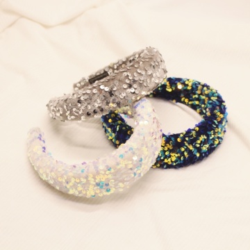 Hot New Fashion Sequin Headband Cushioned Headband for Women