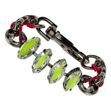 Top diamond decorated black charm bracelet with string