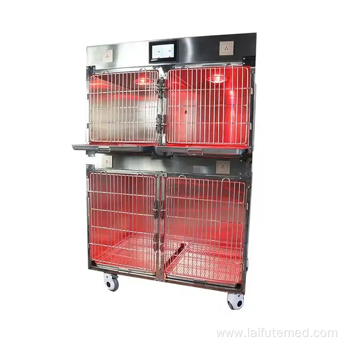 Best Quality Hospital Vet Equipment Stainless Steel 304 Animals Pet Clinic ICU Cage Oxygen Cage
