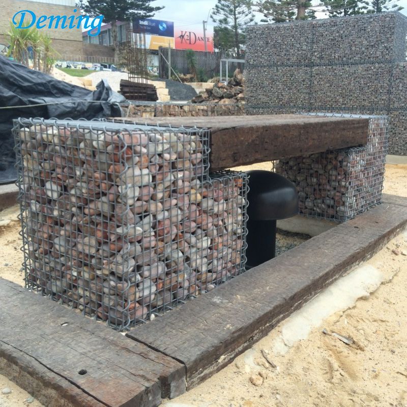 Hot dip galvanized woven gabion mesh/gabion cages