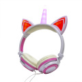 Wholesale LED light up Unicorn Cat Ear Headphones