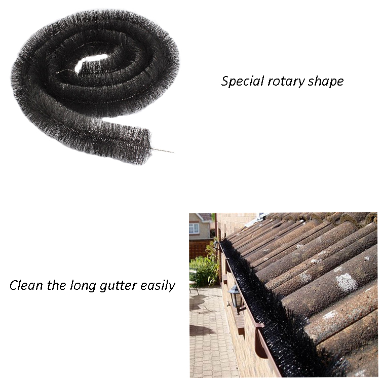 Drain fiter brush for gutter cleaning brush