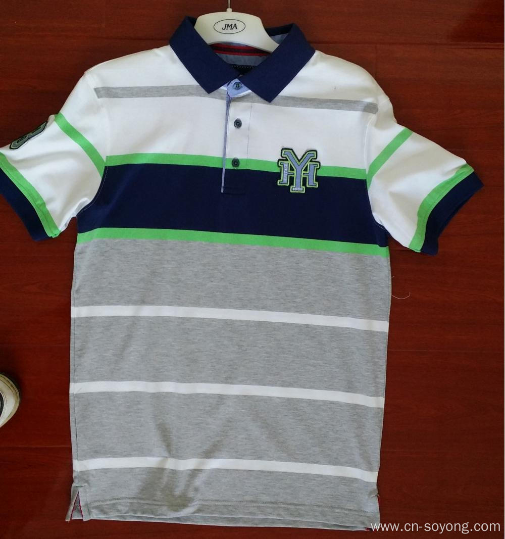Yarn Dyed Short Sleeve Knitted Polo Shirts