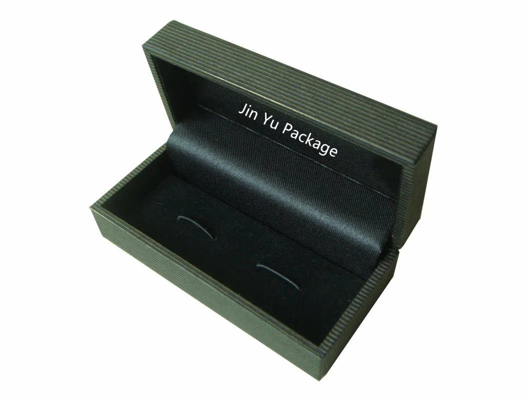 Navy Blue Color Leather Paper Custom Cufflink jewelry Gift Packaging Boxes