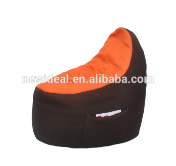 Fabric bean bag chair with pocket on side