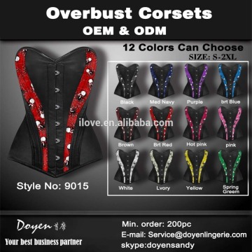 Fashion corset woman outwear sexy bustier top steel boned corsets for petite women