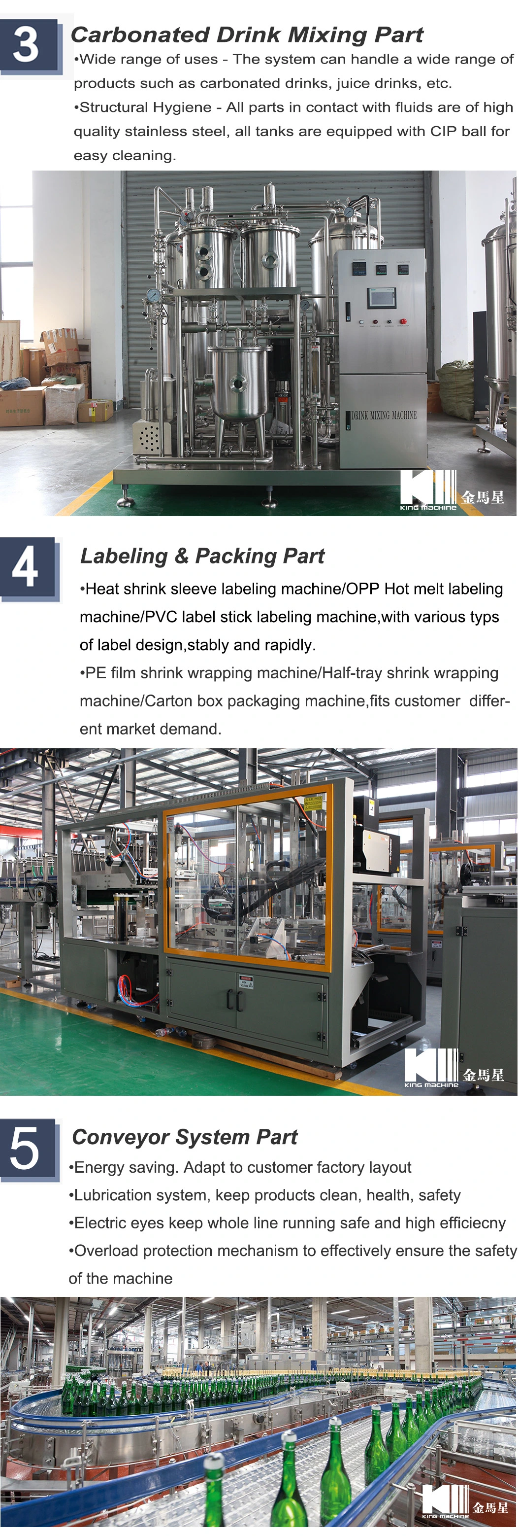 Automatic Carbonated Beverage Soft Drink Filling Machine for Glass Bottles