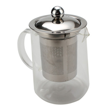 Glass Tea Pot With Stainless Steel Lid