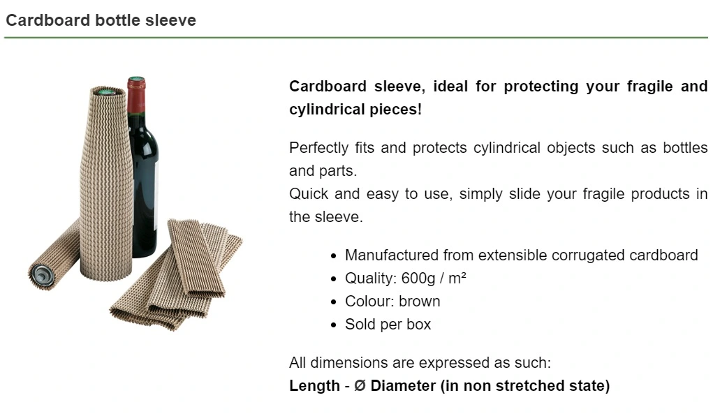 Cardboard Sleeve Protecting Your Fragile and Cylindrical Pieces/Extensible Corrugated Cardboard/Cardboard Tube/Cardboard Sleeve