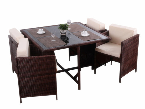 5pc rattan sapce-saving cube table