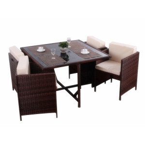 5pc rattan sapce-saving cube table