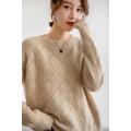 Oversized cashmere jumper with round neck