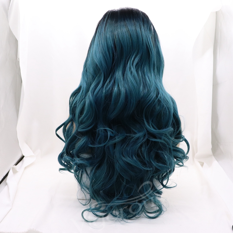 Vigorous Wholesale Water Body Wave long Lace Frontal Wigs ombre Hair Lace Synthetic Hair Wigs