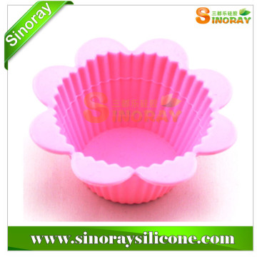 flower shape silicone cupcake mold