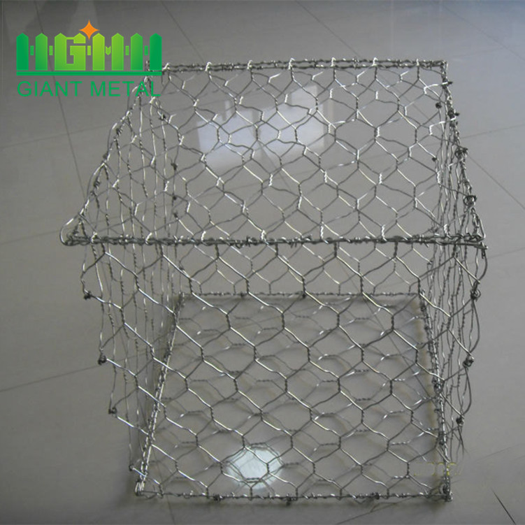 Heavy galvanized woven gabion basket