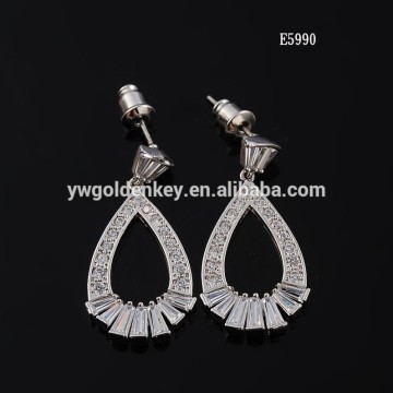 Cubic zirconia bridal jewelry wedding earrings