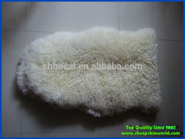 curly long wool tibetan lambskin sheepskin rug