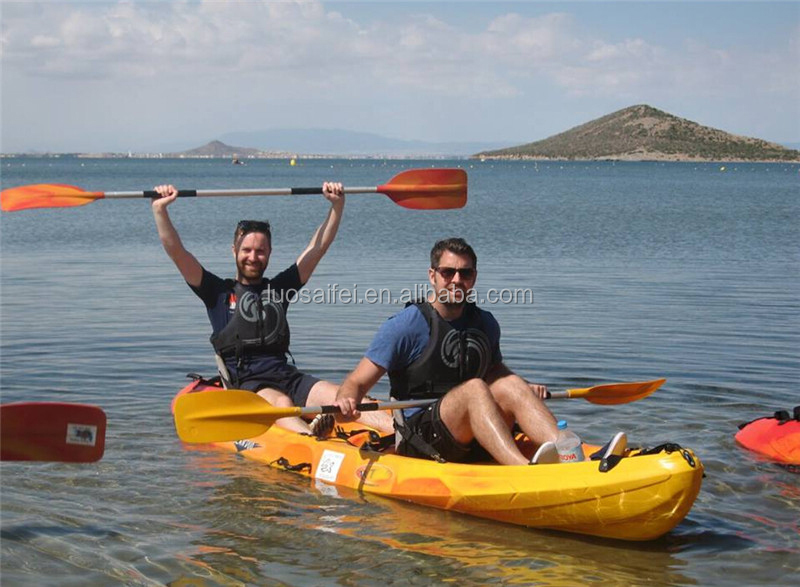 Fishing sit on top professional sea kayak with 4 rod holder 2+1 seat kayak three person kayak for fishing