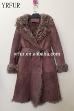 Tongxiang Fur YR1605 Top Quality Chekiang Lamb Double Face Fur and Leather Coat