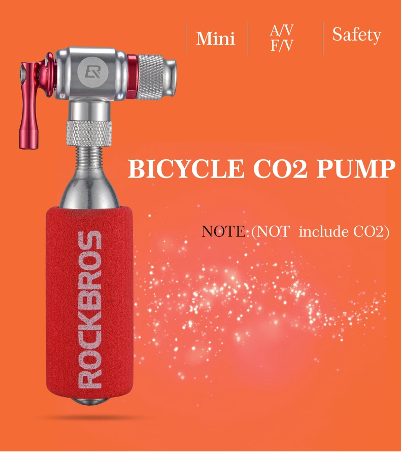 Rockbros Mini Bicycle Pump CO2 Bike Inflator Insulated Sleeve Air Cycling Pump for Mountain Road Bike Ball MTB Bike Accessories