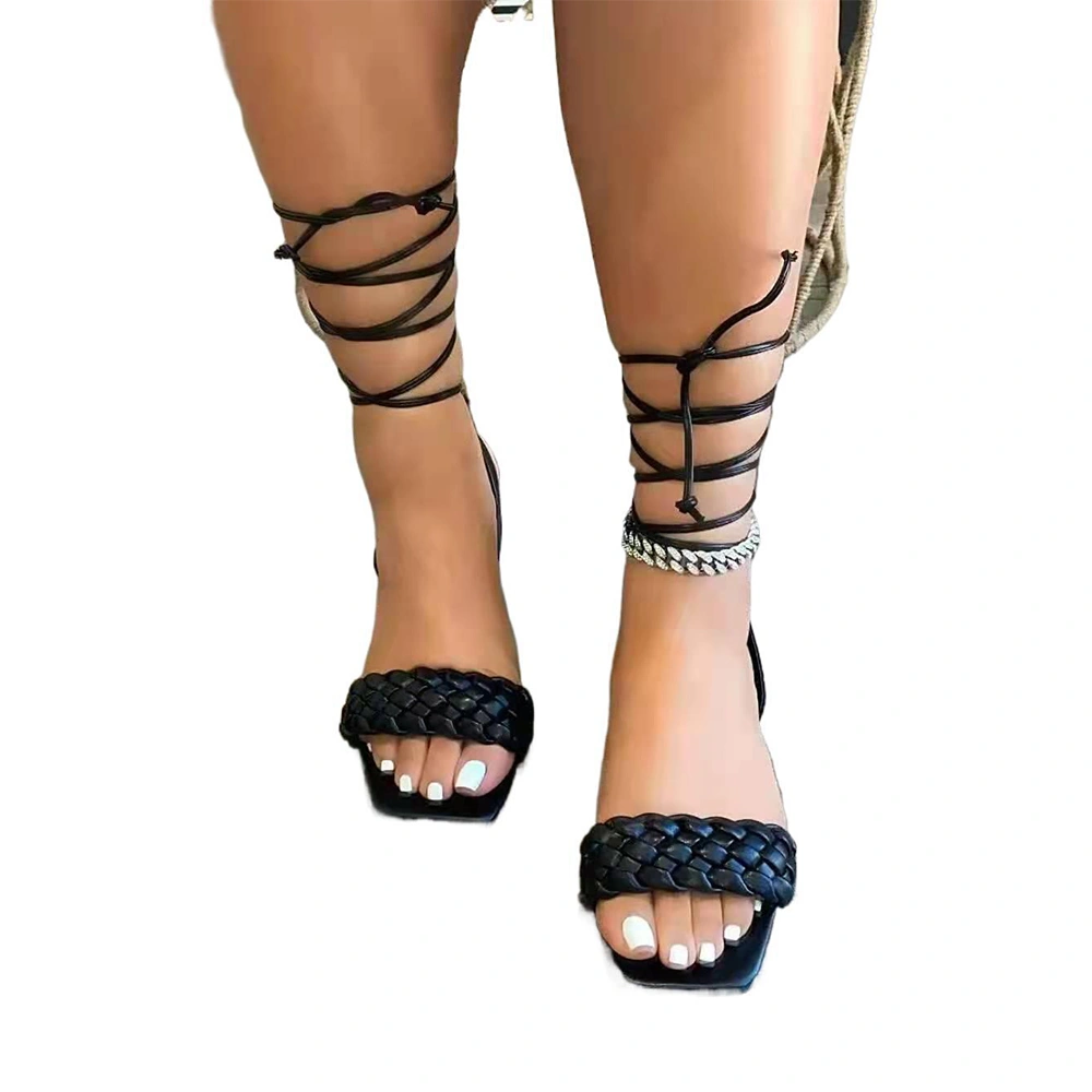 High Quality 2021 New Strap Wrapped Flat Bottom Casual Women's Sandals