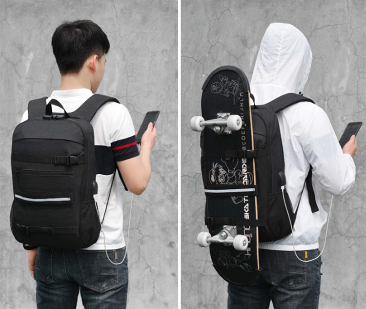 Youth Anti-Theft Premium Multipurpose Sports Task Skateboard Backpack Dengan Belt Skateboard