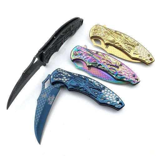 Loong Embossed Fast Open Pocket Knife