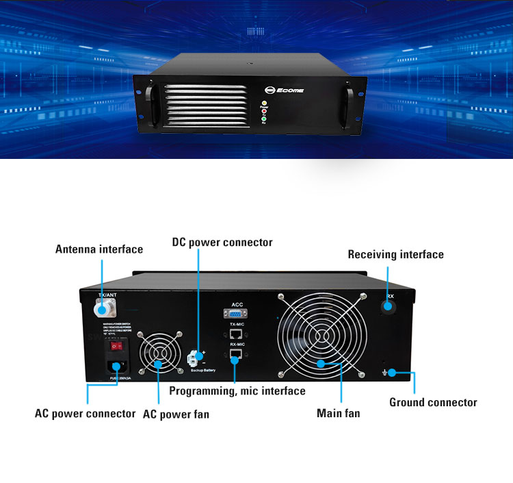 Ecome ET-R80 10km ham radio base station analog uhf vhf radio walkie talkie repeater