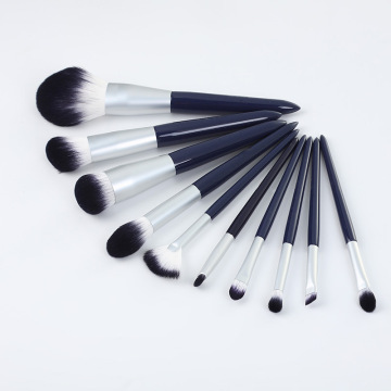 Outils de jeu de pinceaux de maquillage professionnel bleu ciel