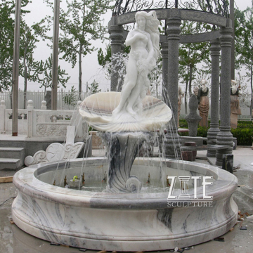 Hot Sale Outdoor Garden Lady with Shell antique marble fountain