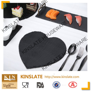 Natural Black Slate Heart Shape Slate Coaster Slate Plate