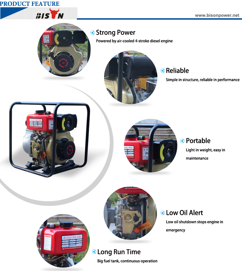 BISON (CHINA) BSDWP20 Centrifugal 2 Inch Diesel Engine Water Pump For Agriculture