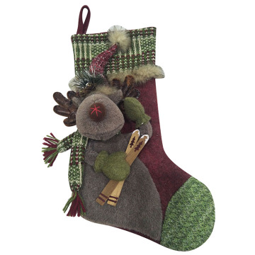 3D reindeer Christmas stocking