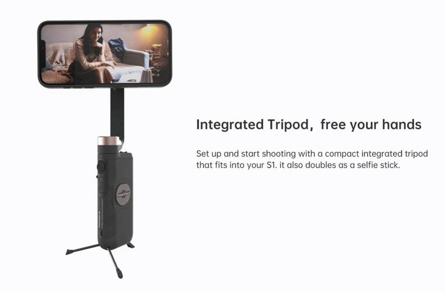 PowerVision S1 Foldable Smartphone Gimbal Stabilizer with Follow AI Tracking and Power bank function