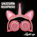 Girls Twinkle Unicorn Cat Ears LED 라이트 헤드폰