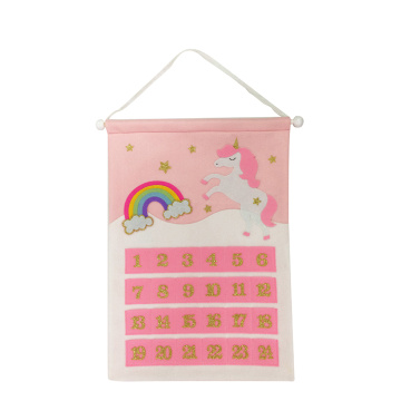 Pink unicorn christmas advent calendar