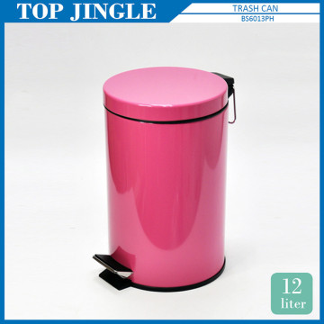 Pink Color Decorative Waterproof Pedal Trash Bin