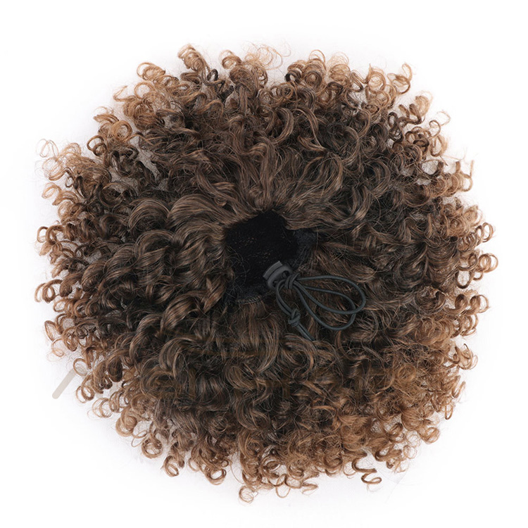 Aisi Hair Heat Resistant Synthetic Fiber Drawstring Puff Ponytails Afro Curly Clip In Hairpieces for Black Women