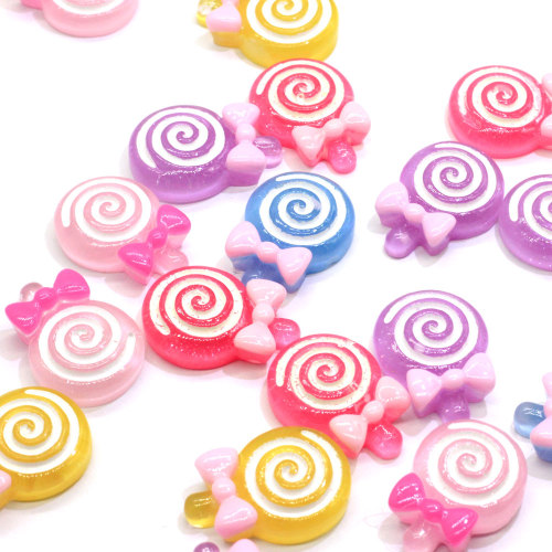 22mm Kaiwaii Lollipop Statuetta in miniatura in resina Cabochon per la casa DIY Scrapbooking Craft Decorazione per unghie artistiche